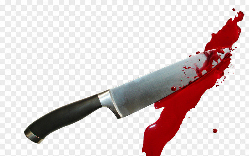 Knife With Blood Stabbing Cutting Blade PNG