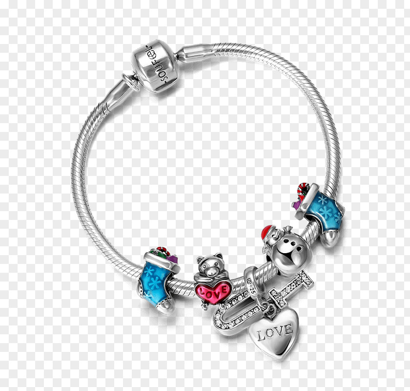 Through The Heart Of Cold Water Beads Charm Bracelet Jewellery Gift Bead PNG