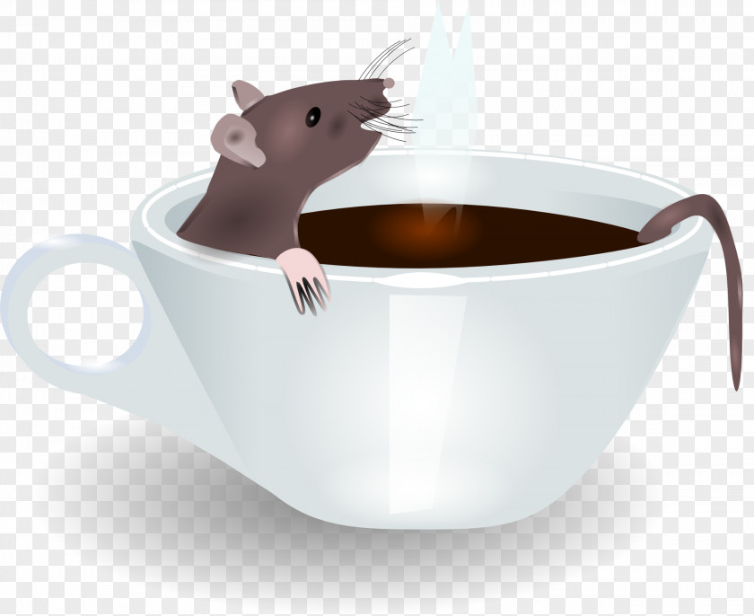 Cartoon Mouse Cup Coffee Espresso Tea Cafe PNG