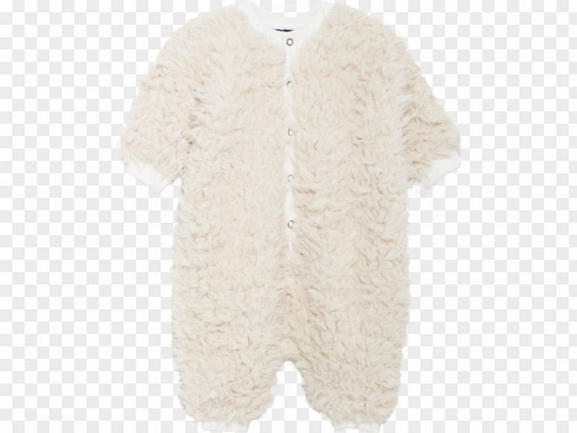 Fake Fur Cardigan Sleeve Dress Beige PNG
