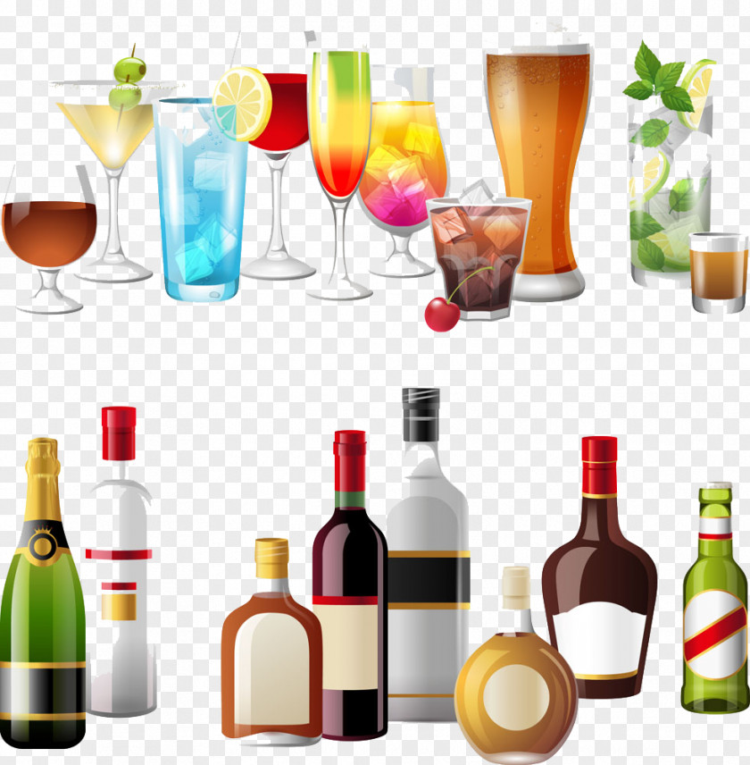 All Kinds Of Drinks Whisky Cocktail Vodka Distilled Beverage Soft Drink PNG