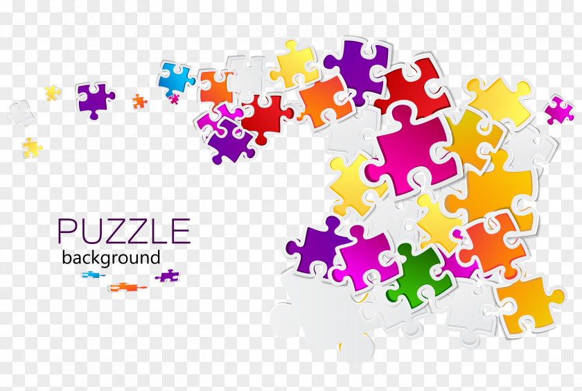 Colorful Puzzle Background Vector Jigsaw Puzzles Paper Puzz 3D Business Cards PNG