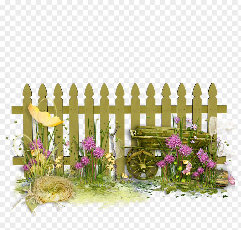 Garden Cartoon Flower Fence Pickets Clip Art PNG