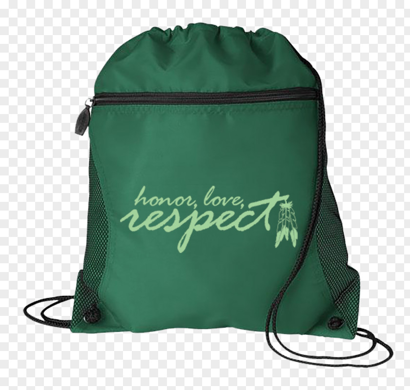 Forest Green Backpack Bag Drawstring Promotional Merchandise Product PNG