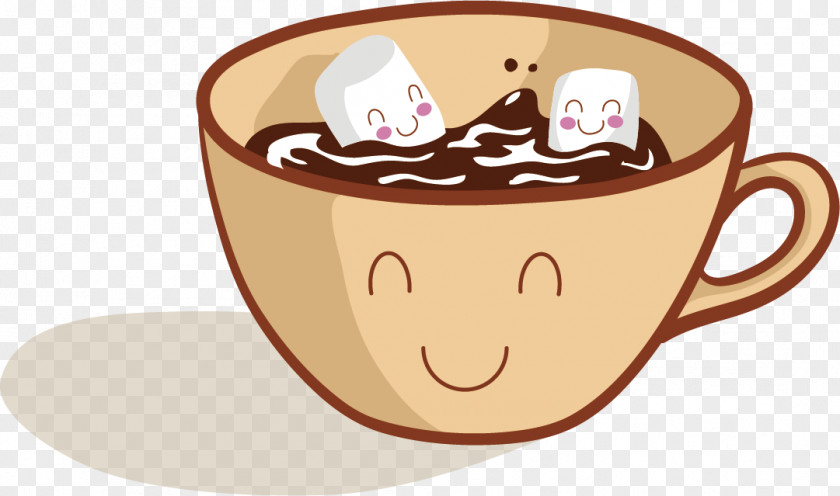 Vector Happy Coffee Hot Chocolate Cartoon PNG