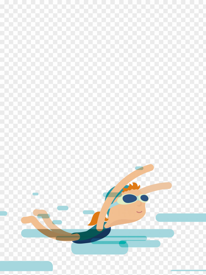 Vector Swim Training Cartoon Characters Swimming Drawing Clip Art PNG