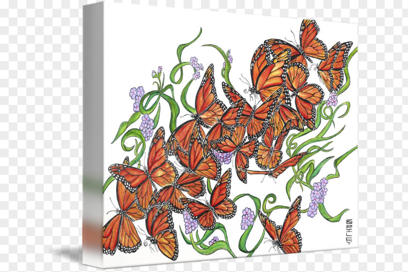 Glossy Butterflys Monarch Butterfly Insect Art PNG