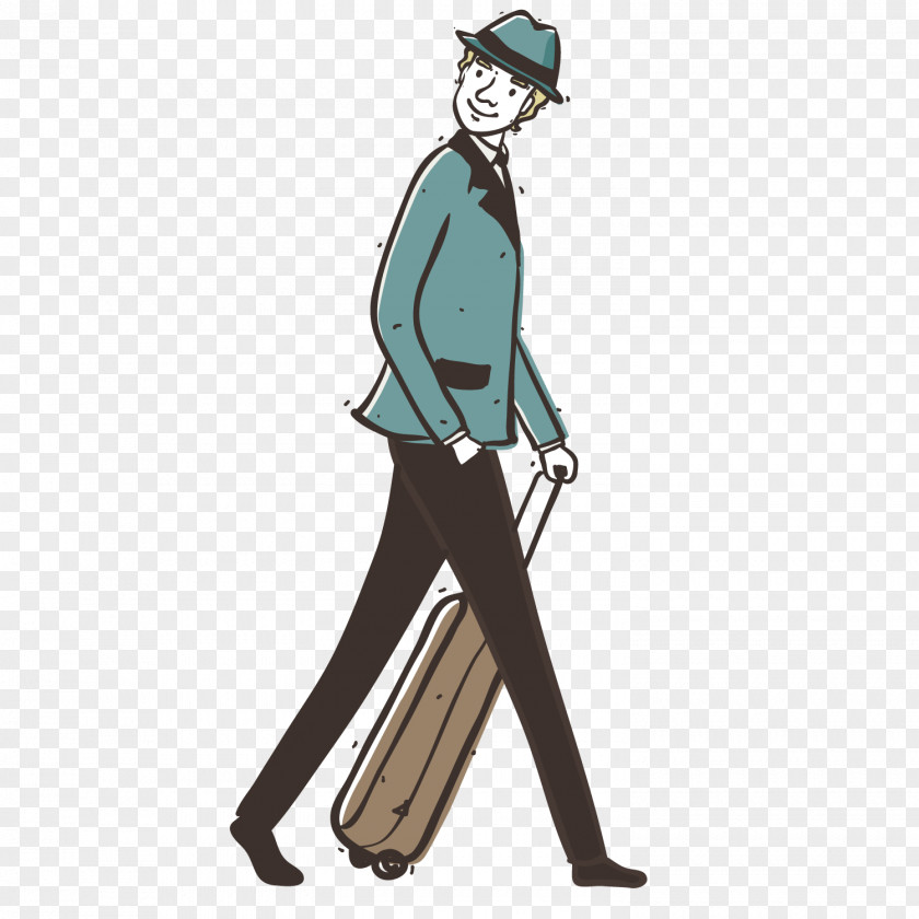Travel Boy Airplane Suitcase Baggage Illustration PNG