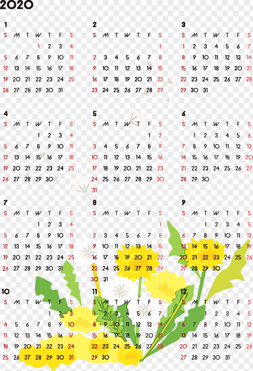 Text Calendar Yellow Font Line PNG