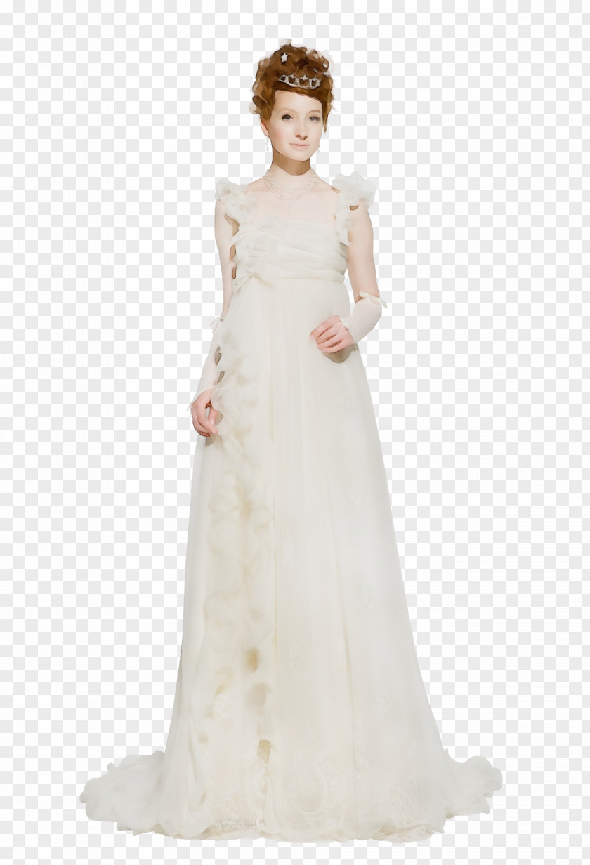 Waist Strapless Dress Wedding Watercolor PNG
