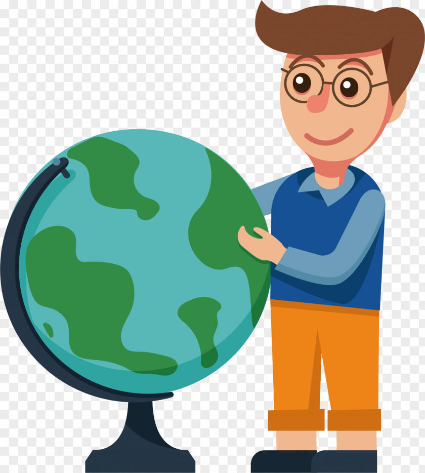 Geography Class Globe Teacher Cartoon PNG