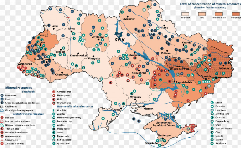 Natural Minerals Ukraine Resource Map Field PNG