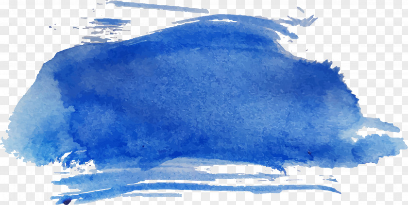 Dark Blue Watercolor Brush Painting Sketch PNG