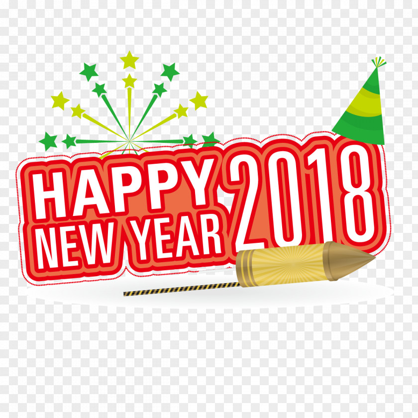 Vector 2018 New Year's Day Fireworks PNG