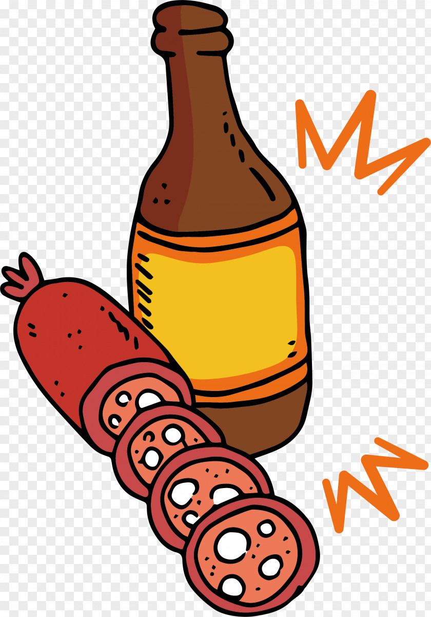 Baked Sausage Beer Poster Bratwurst Hot Dog Clip Art PNG