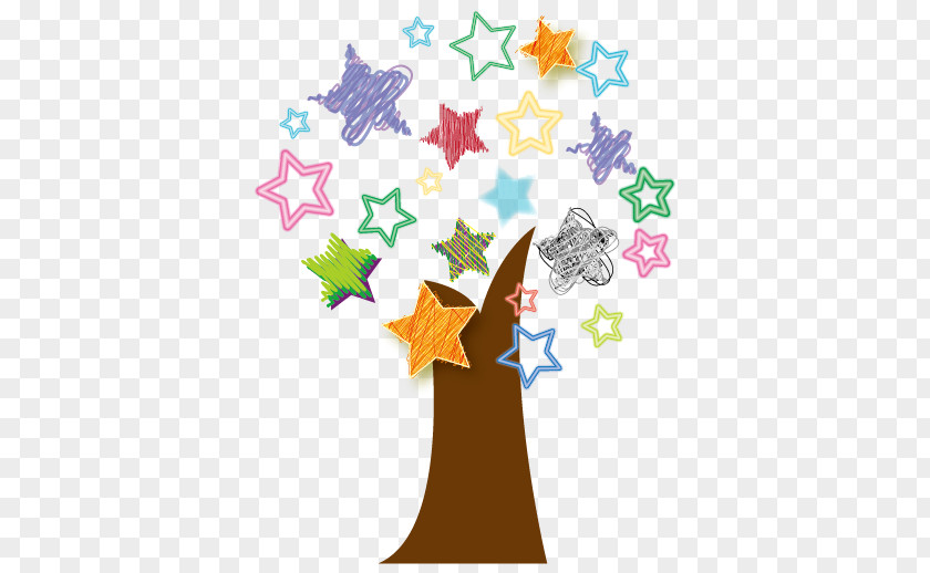 Creative Star Tree Element Vector Illustration PNG