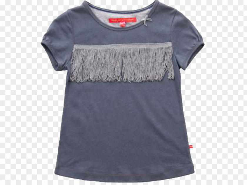 Fringe T-shirt Sleeve Grey PNG
