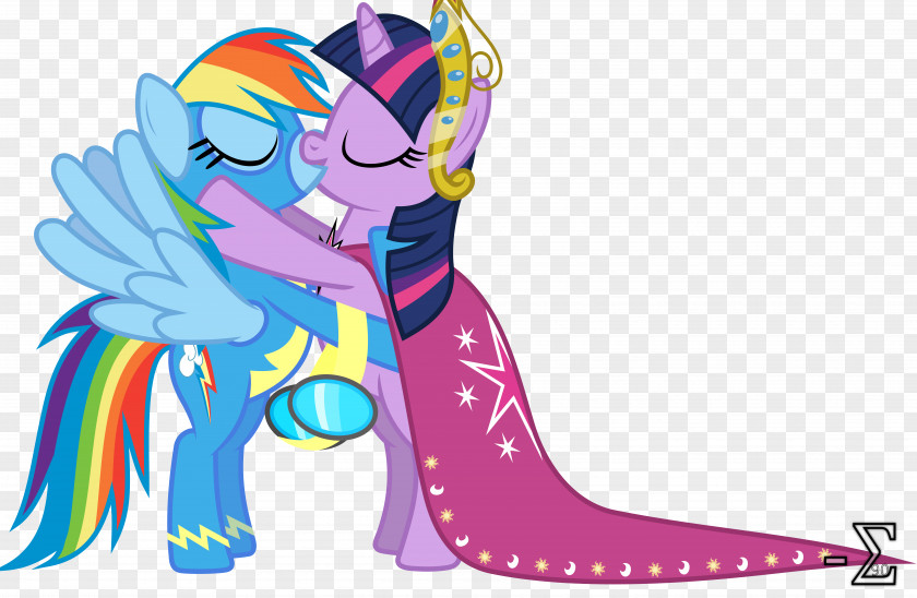 Kiss Rainbow Dash Pony Twilight Sparkle Princess Celestia Image PNG