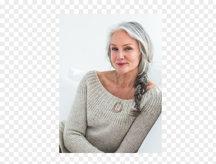 Grey Hair Hairstyle Long Braid Woman PNG