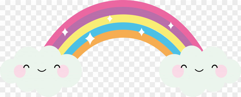 Lovely Smiling Rainbow Bridge Bifröst Clip Art PNG