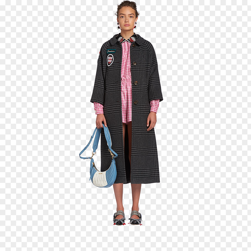 Miu Tartan Costume Outerwear Coat PNG