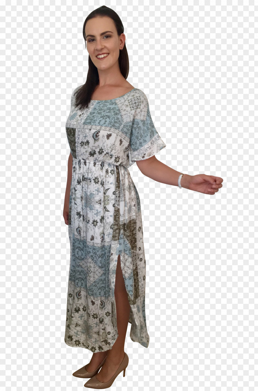 Patchwork Hippie Maxi Dress Shoulder Sleeve PNG