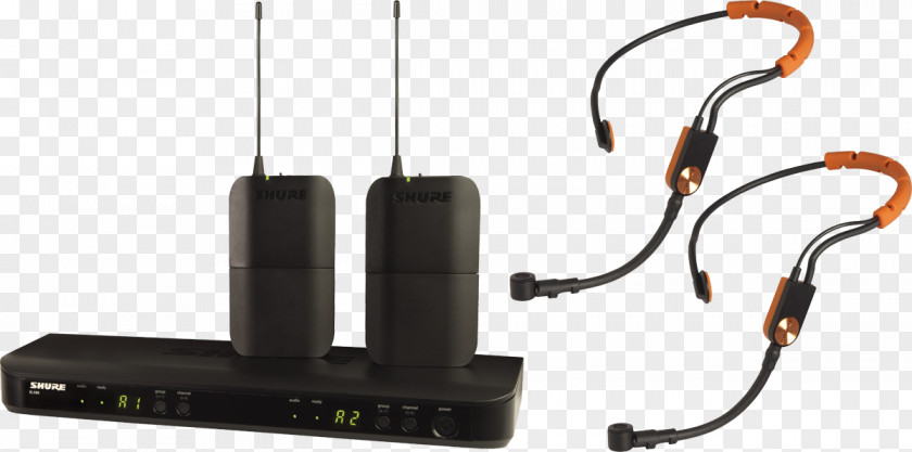 Shure Wireless Headset BLX188/CVL Dual Lavalier Microphone System PNG