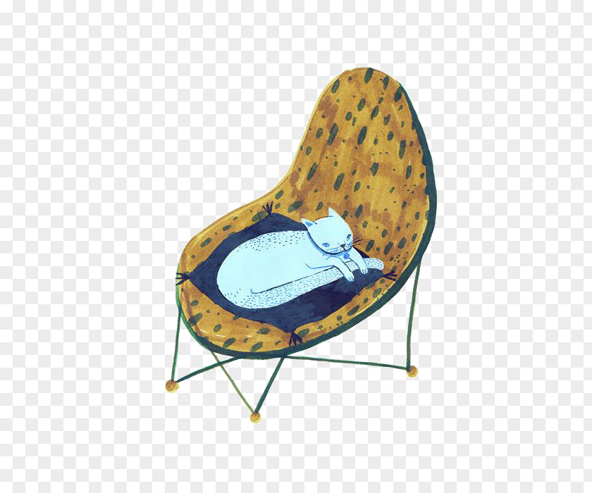 Cat On A Chair Drawing Art Illustration PNG