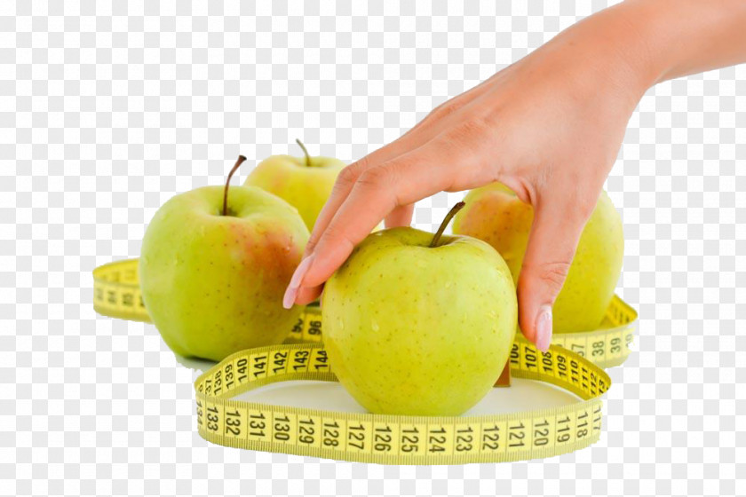 Apple Ruler And Woman's Hand HD Buckle Material Photography PNG