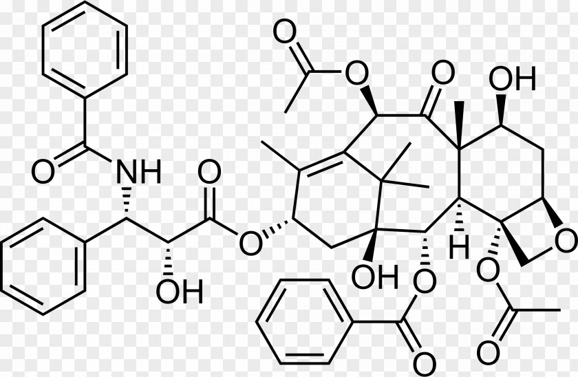 Chemistry Illustration Paclitaxel Total Synthesis Cancer Structure Molecule PNG