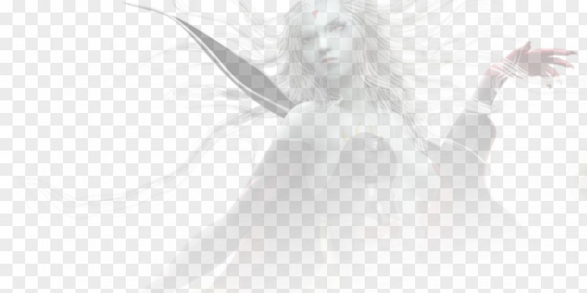 Fairy Desktop Wallpaper White Line Art Sketch PNG