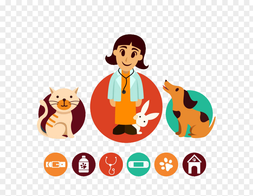 Lovely Dog Doctor Cat Physician Veterinarian Illustration PNG