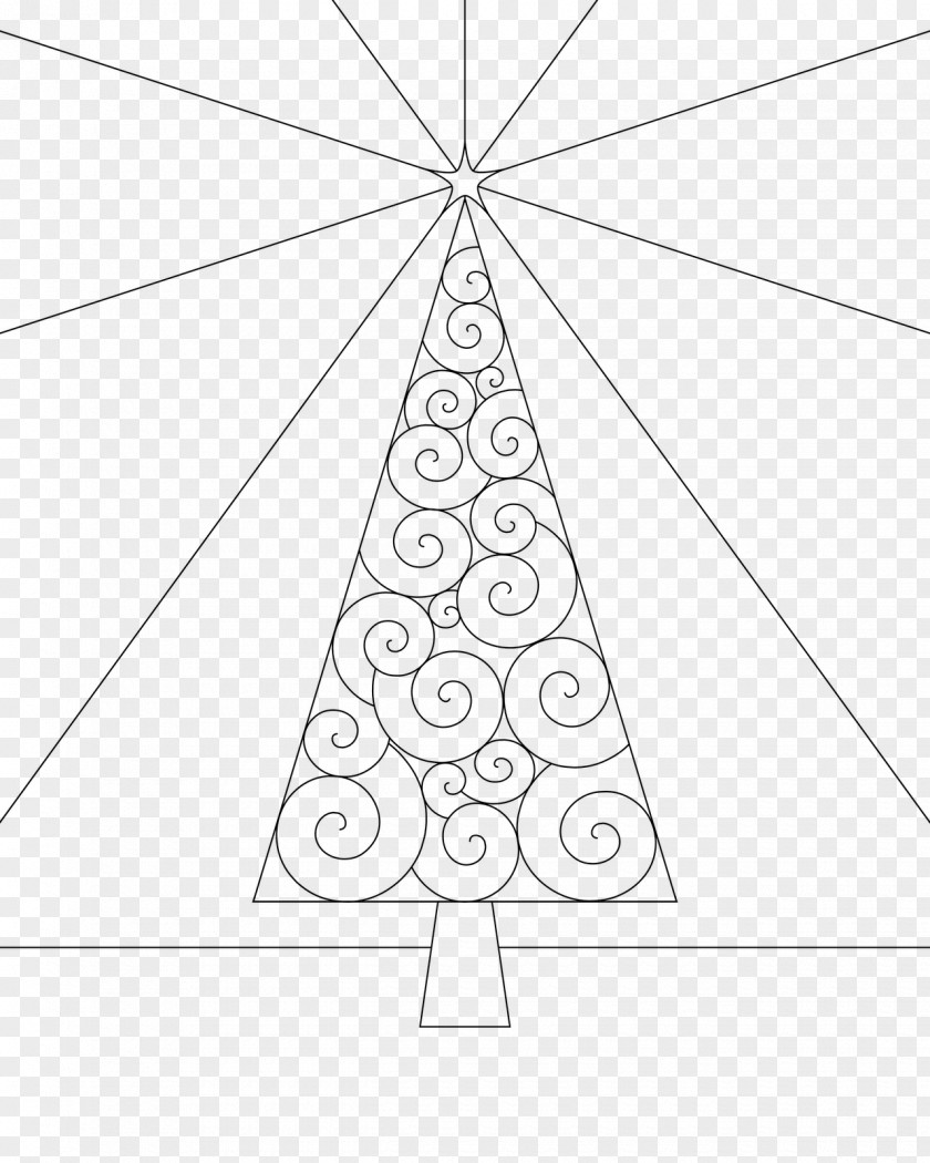Tree Outline Line Art Christmas Coloring Book PNG