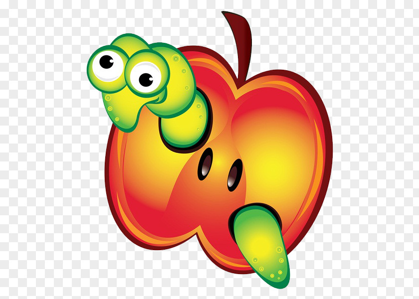 Cute Bug Worm Apple Clip Art PNG