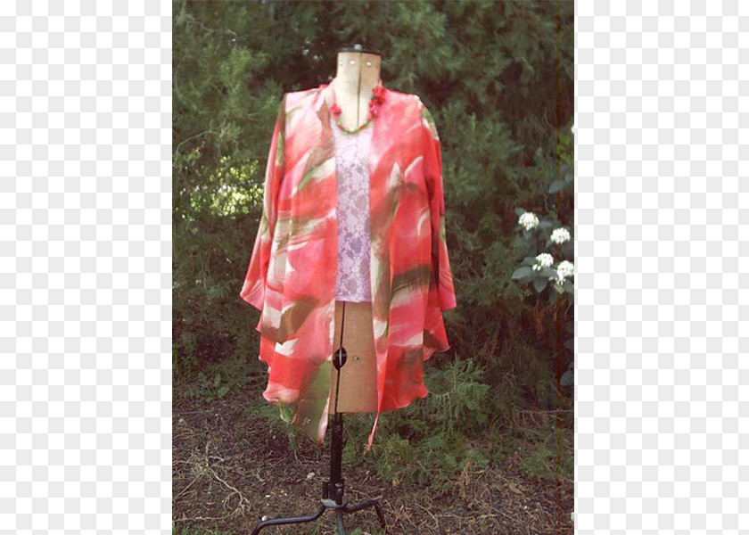 Dress Robe Silk Kimono Peach PNG