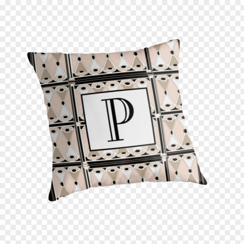 Laptop 1920s Monogram Letter Pillow PNG