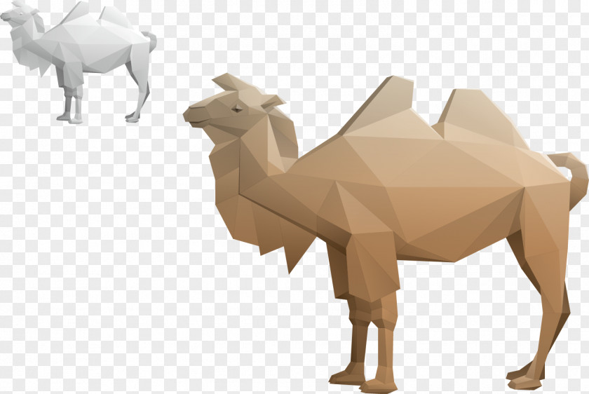 Vector Camel Paper Origami Clip Art PNG