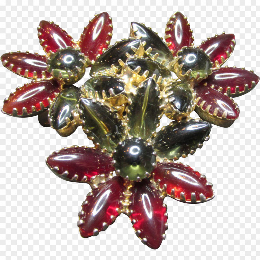 Cranberry Red Jewellery Imitation Gemstones & Rhinestones Brooch Pin Silver PNG