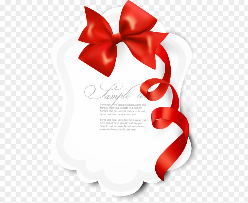 Red Bow Letter Card Gift Ribbon Illustration PNG