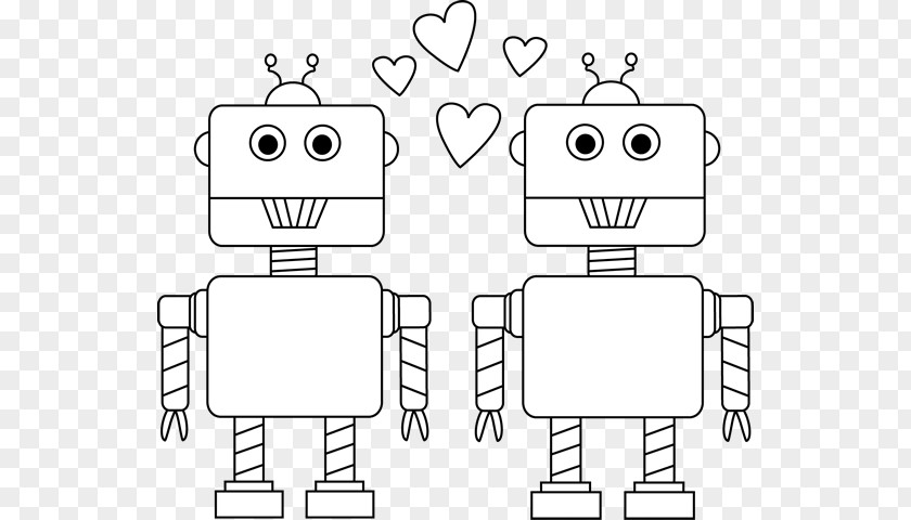 Robot Cliparts Black And White Valentines Day Car Clip Art PNG