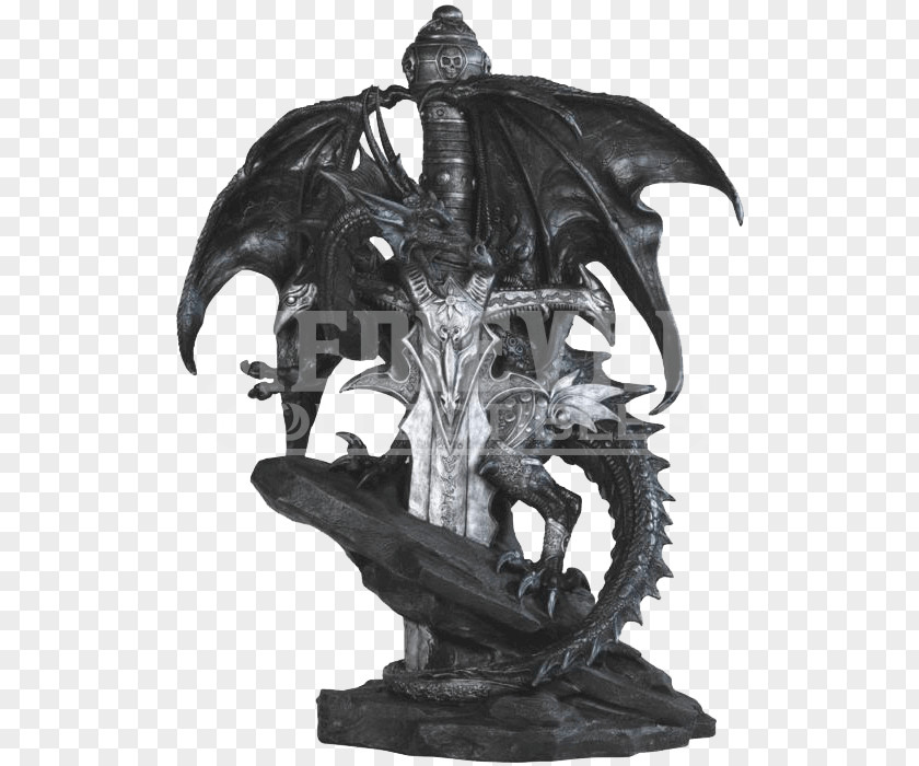 Dragon White Figurine Sculpture Statue PNG