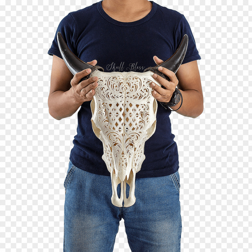 Flower Skull T-shirt Shoulder Sleeve Jeans PNG