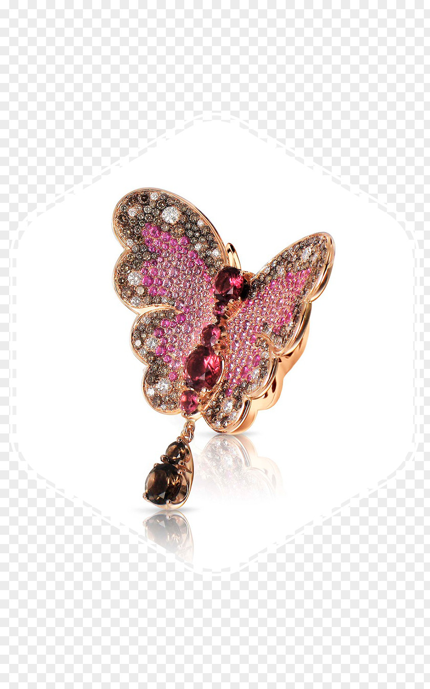 Butterfly Brooch VICENZAORO Carat Magenta PNG