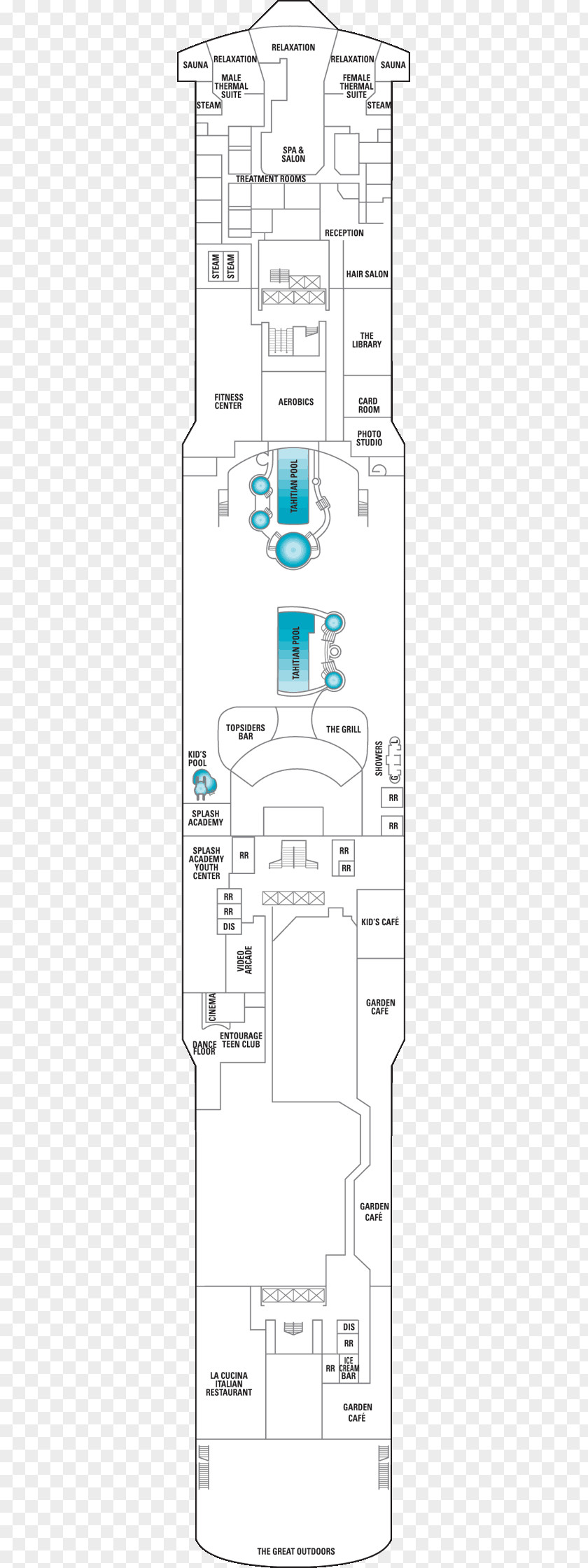 Deck Shovelboard Norwegian Pearl Floor Plan Gem Cruise Line PNG