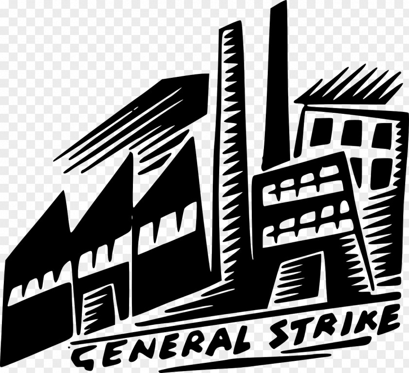 Factory Silhouette General Strike Action Clip Art PNG