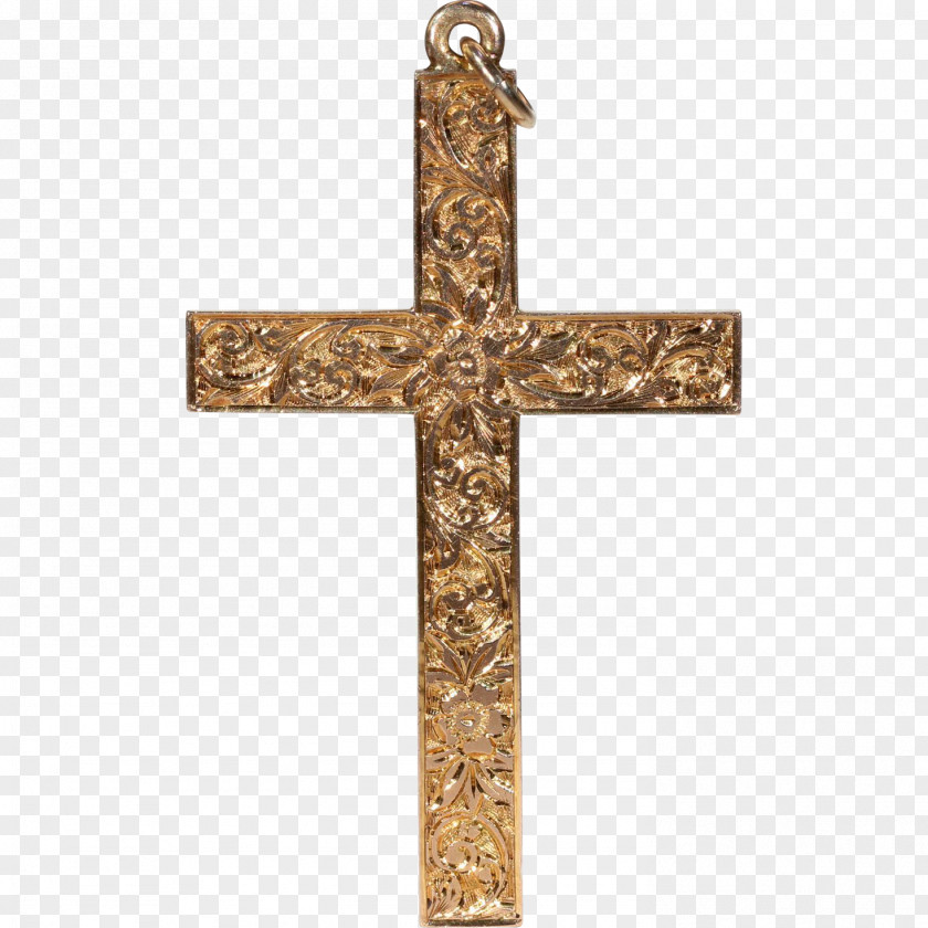 Vintage Gold Christian Cross Religion Christianity Crucifix God PNG