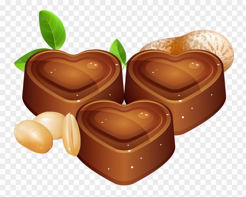 Cartoon Heart Chocolate Praline PNG