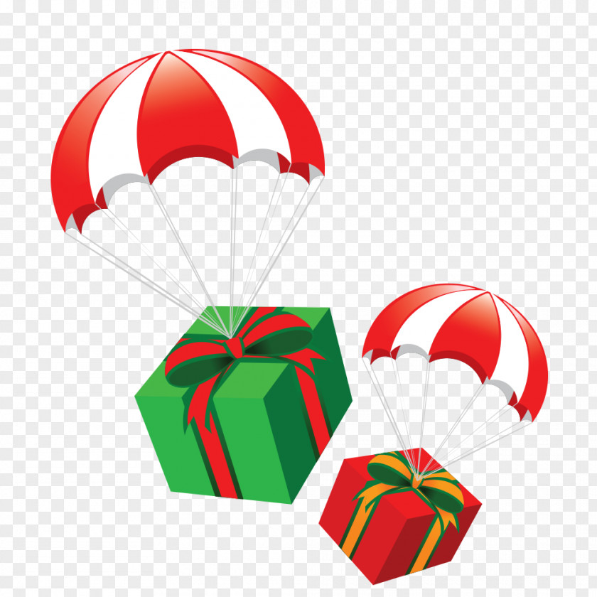 Parachute Gift Christmas Designer PNG