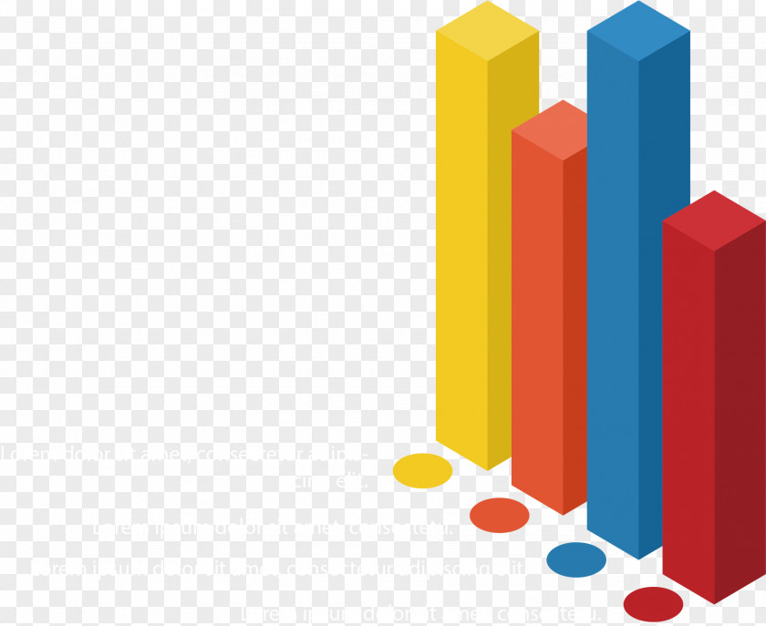 Three-dimensional Color Column Chart Download PNG