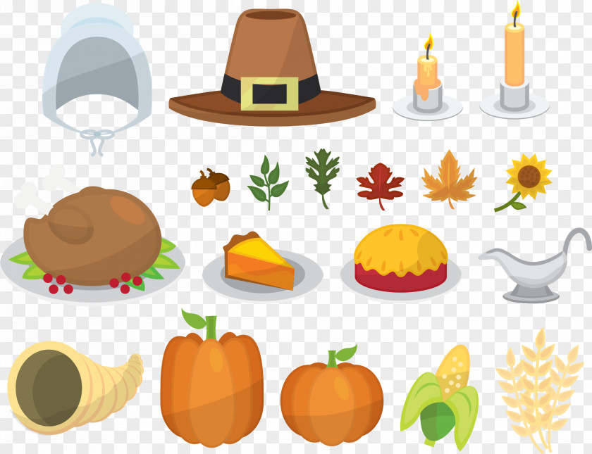 Vector Painted Autumn Harvest Thanksgiving Clip Art PNG
